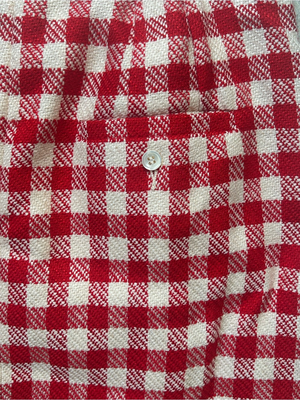 VTG 1980s Liz Claiborne Gingham Skirt Sz 10 Red White Checked Rayon Silk Lined - Picture 5 of 11
